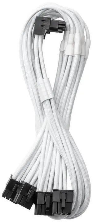 CableMod RT-Series Pro ModFlex Sleeved 12V-2x6 12VHPWR 90deg StealthSense PCIe Cable for ASUS/Seasonic/Phanteks (Variant A, White)