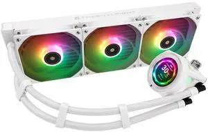 Thermalright CORE Vision 360 White ARGB-360mm AIO CPU Liquid Cooler,IPS LCD Screen with 480 * 480 Resolution,for AM4/AM5/Intel LGA1700/1851,'2.1 inch'Magnet-Absorbent LCD Screen for Images