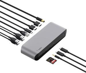 Belkin Thunderbolt 3 Dock Pro w/ Thunderbolt 3 Cable - USB-C Hub - USB-C Docking Station for MacOS & Windows, Dual 4K @60Hz, 40Gbps Transfer Speed, 85W Upstream Charging, w/ Ethernet, SD & Audio Ports
