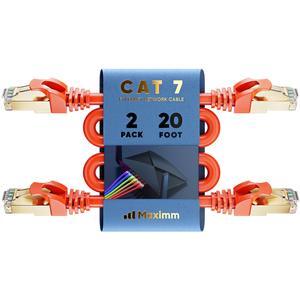 Internet Cable Cat 7 Ethernet Cable Cat7 High Speed Flat Gigabit RJ45 LAN Cable 10Gbps Shielded Internet Network Patch Cord Compatible For Gaming PS5 PS4 PS3 Xbox PC Laptop Modem Router Computer