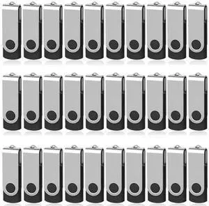 AreTop 50 Pack 2GB Bulk Flash Drives, USB 2.0 2GB Flash Drives Pack Swivel Thumb Drives Bulk USB Drives, Black