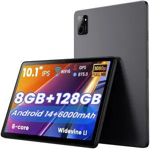 Android 14 Tablets 10 inch, Octa-Core 8GB RAM+128GB ROM, 5G+2.4G Wi-Fi/Bluetooth, FHD Display, 6000mAh Battery, Portable Tablets Built-in 8MP Rear Camera and 5MP Front Camera
