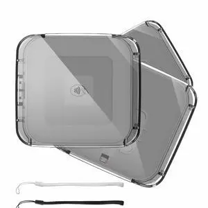 Anti-Lost Clear Cover Case Compatible with Square Reader 2nd Generation, 1st Generation, Case for Square Reader for Magstripe with 3.5mm Headset Jack or Lightn Connector (3packs, Black