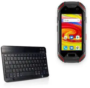 BoxWave Keyboard Compatible with Unihertz Atom - SlimKeys Bluetooth Keyboard, Portable Keyboard with Integrated Commands for Unihertz Atom - Jet Black