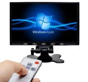 CAMECHO 9 Inch LCD Monitor HD Color Screen, 2 Video Input/HDMI/VGA, Support Car Backup, Mini PC Display, CCTV, Home Security, with Remote Control