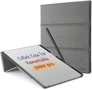 CoBak Case for Remarkable Paper Pro-with Pen Holder, Nib Storage, Ergonomic Design for Enhanced Writing Comfort - The Perfect Choice for Remarkable Paper Pro Case with Pen Holder, Gray