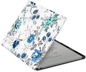 CoBak Case for 11.8" Remarkable Paper Pro Color Tablet 2024 Released- Smart Auto Sleep/Wake Folio Lightweight Protective Cover with Built-in Pen Holder and Nibs Holder (Blue Floral)