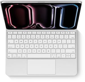 edaiser Wireless Magic Keyboard Case for Apple iPad Pro 13-inch (M4) 2024: Smart Multi-Touch Trackpad, RGB Backlit, Off White