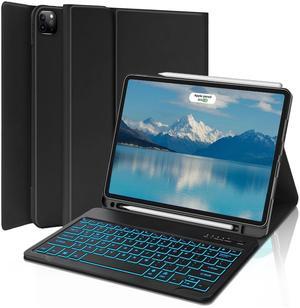 FARYODI for iPad Air 13-inch (M2) 2024 Case with Keyboard, iPad Pro 12.9-inch 6th, 5th, 4th, 3rd Generation - with Pencil Holder, Detachable Magnetic Wireless Keyboard with 7 Color Backlit, Black
