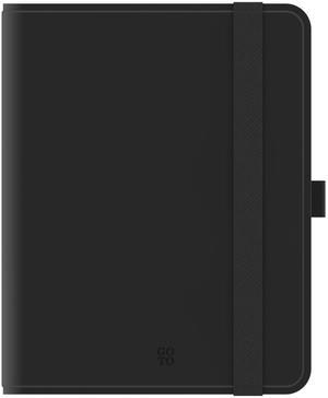 GoTo Universal 10-11" Inch Tablet Folio Case with Adjustable Bands, Protective Cover Tablet Case with Multiple Viewing Angles, Integrated Pencil Holder, Black