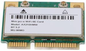 AX210HMW Mini PCIE Card, Wi-Fi 6E Laptop Card, 2.4G/5G/6G Tri-Band Module for Laptop, 802.11A/B/G/N/AC/AX, Bluetooth 5.2, MU-MIMO