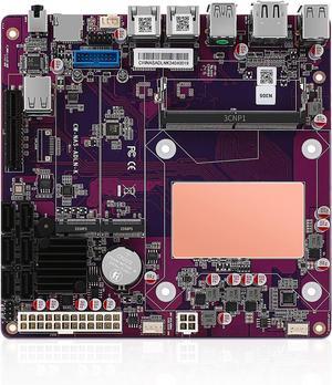 N100 Industrial Motherboard NAS 4 Cores 4 Threads Low Power Processor 2x2.5G i226 Network M.2 Slot 6xSATA 2* M.2 NVMe 2280, 1* PCIe 3.0x4, 1* TF Slot, Dual 4K Display, 6* USB