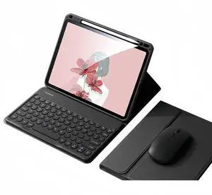 kaidisen Keyboard Case for 2024 iPad Air 13 inch/iPad Pro 12.9" 6th/5th/4th/3rd Generation Case with Keyboard Bluetooth Mouse, Detachable Candy Color Round Key,Black