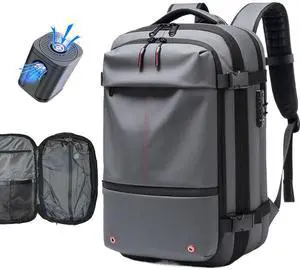 IKYWT Vacpack Backpack with Pump, Airback Backpack with Vacuum Compression, 17"Laptop Carry on Vaccum Backpack Travel