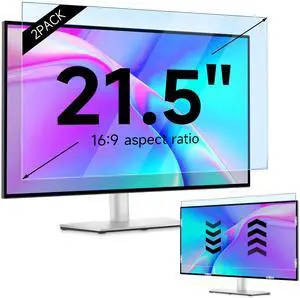 IPROKKO [(2 Pack)]  21.5 inch Anti-Blue Light Monitor Screen Protector for 16:9 Widescreen,Removable Anti Glare Blue Light Blocking Screen Filter,LED PC Anti-UV Eye Protection Filter Film