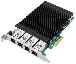 Jeirdus NIC Gigabit - for Intel I350AM4 Chip Quad RJ45 PoE Ethernet Server Converged Network Adapter I350-T4, PCI Express 2.1 x4, Power Over Ethernet, Interface Card