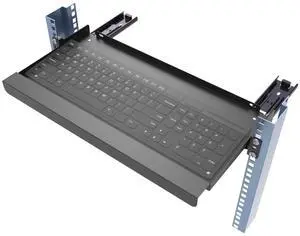 JINGCHENGMEI 1U Keyboard Tray 8" Deep -Universal 19" Rack Mount Sliding Shelf for Network Equipments Server Rack or Cabinet (8inch)