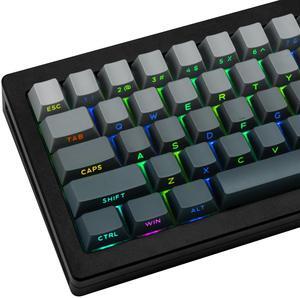 JOLINTAL 136 Keys Gradient Grey Shine Through Keycaps, Custom Double Shot PBT Keycaps, Side Print Cherry Profile Keycap Set for 61/64/68/84/87/96/98/100/104/108 ANSI/ISO Layout Mechanical Keyboard