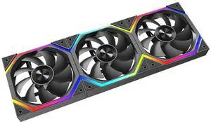 ICOLER SR120 UNI Fan,120mm ARGB and PWM Case Fan,Axle Core Double Ring CD Pattern Module,Daisy-Chain 5V ARGB Fan 120mm Triple Pack Suitable for Computer Case