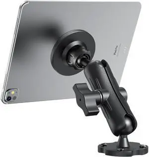 Keuvirya Magnetic Aluminum Tablet Mount for Truck, Heavy Duty Tablet Holder for Car, iPad Holder for Truck Dashboard/Wall/Boat, Fits 4.7"-12.9" Tablets/iPad Pro/Mini/Phones/RAM B Size 1" Ball