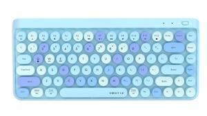 UBOTIE Portable Bluetooth Colorful Computer Keyboards, Wireless Mini Compact Retro Typewriter Flexible 84Keys Design Keyboard (Blue-Colorful)