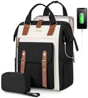 LOVEVOOK Laptop Backpack For Women, Teacher Work Computer Backpack with Laptop Compartment, Nurse Bags Business Laptop Bag Purse, Water-Resistant Travel Back pack College Backpack, 15.6 Inch, Upgraded