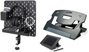 MAX SMART Tablet Drawing Stand Adjustable and Clamp-on Desk Pegboard Great for Gaming Desk