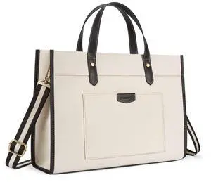 Missnine Laptop Tote Bag Canvas Laptop Bag 15.6 inch Work Shoulder Bags Casual Briefcase Handbag for Travel, Office, College