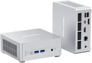MINISFORUM DeskMini UM870 Slim Mini PC AMD Ryzen 7 8745H Small PC, 32GB DDR5 RAM+1TB PCIe4.0 SSD, HDMI/DP/USB4 Outputs, 2.5G LAN, WiFi 6E, BT5, 4xUSB Port AMD Radeon 680M Graphics Small Form Factor