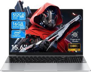 NAIKLULU 15.6 Inch Laptop Computer,16GB RAM 512GB SSD,N5095 4C/4T Processor(up to 2.9Ghz),UHD Graphics,15.6" FHD 1920 * 1080 Display,WiFi 5,BT5.0,Backlit Keyboard,Fingerprint Unlock