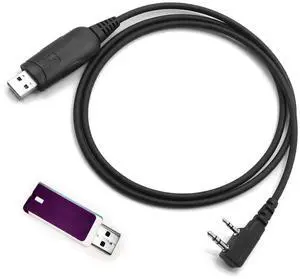 NEWASHAN USB Program Cable for Kenwood NX-320 TK-260G TK-370G TK-2160 TK-3160 TK-2200 TK-2302 TK-2312 TK-3312 TK-2360 TK-3360 TK-3000 TK-3302 TK-3170 Radio 2-pin Clone Cord Cat Lead Wire + Software