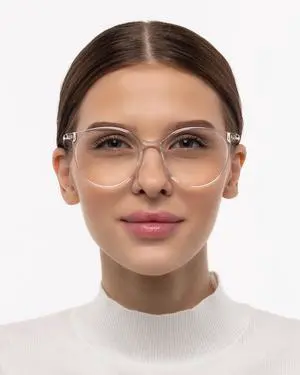 Optik U Blue Light Blocking Glasses for Women Round Frame (Transparent)