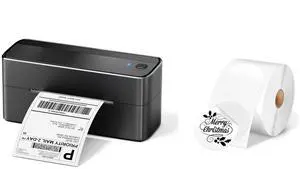 Phomemo 241bt Bluetooth Thermal Shipping Label Printer 4X6 - Wireless Thermal Label Printer for Shipping Packages + 2 Inch White Circle Thermal Sticker Labels 750