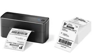 Phomemo 241BT Bluetooth Thermal Shipping Label Printer 4X6 - Wireless Thermal Label Printer for Shipping Packages + 4"x 6" Direct Fanfold Thermal Labels (Fanfold Style & 500 Labels)