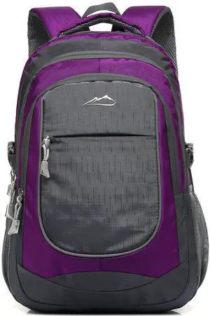 ProEtrade Backpack Bookbag for College Sturdy Travel Business Hiking Fit Laptop Up to 15.6 Inch Multi Compartment Gifts for Men Women Night Light Reflective (Purple A)