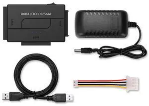 RUNAAJA for Zilkee Ultra Recovery Adapter Sets USB 3.0 to IDE/SATA Hard Drive Adapter for 2.5" 3.5" HDD SSD DVD Drive Universal Hard Drive Reader Backward Compatible with USB2.0/USB 1.1 Transmission