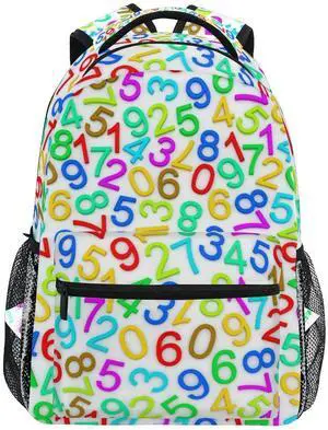 senya Colorful Numbers School Backpack Travel Rucksack Book Bag Laptop Backpack