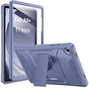 Soke Case for Samsung Galaxy Tab A9 Plus 2023, with Built-in Screen Protector and Kickstand, Rugged Full Body Protective Cover for Galaxy Tab A9+ 11 Inch Tablet [SM-X210/X216/X218],Lavender Gray