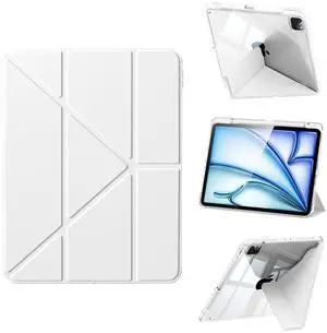 Folio Magnetic Cover Compatible with iPad Air 11-inch Case M2/M3, Replacement for iPad Pro 11-inch Case(4th/3rd/2nd/1st) with Multi-Angle Stand, 10.9 inch Air 5th/4th Clear Cover with Pencil Holder