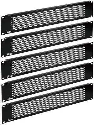 Tecmojo 2U Blank Panel,Rack Mount Plate for 19inch Server Rack,Network Rack,Enclosures and Cabinets,Vented,Black(5 Pack)
