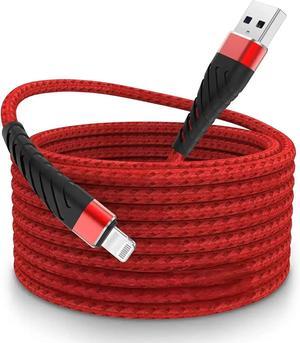 (1 Pack) Long iPhone Charger 15ft for [MFi Certified],CyvenSmart 15 Foot Lightning Cable Fast Charging Cord 15 Feet for iPhone 12/12 Pro/11/11 Pro/11 Pro Max/XS/XS Max/XR/X/8/8 Plus/7/7 Plus/6 Red
