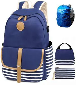 SCIONE Backpacks for Women Teen Girls,Large Capacity BookBag with USB Charger Port,Canvas Backpack-Back School Gift for Girls