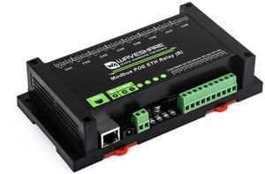 8-CH Ethernet Relay Module (B) with Digital Input, Modbus RTU/Modbus TCP Protocol, Support DC 7~36V Wide Range Power Input and PoE Power Supply, with Various Isolation and Protection Circuits
