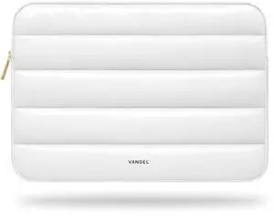 VANDEL - The Original Puffy Laptop Sleeve 13-14 Inch. White Laptop Sleeve for Women. Carrying Case Cover MacBook Pro 14 in, MacBook Air 13 Inch, iPad Pro 12.9, Dell, Asus, HP