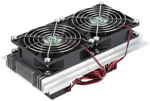 Thermoelectric Cooler, 12A 12V Semiconductor Refrigeration Cooling Device with Power, Semiconductor Cooler Kit, DIY Refrigeration Cooling System Mini Air Conditioner Fridge