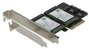 SEDNA - PCIe Dual mSATA SSD Raid Adapter with 2 SATA III Port and HyoperDuo Hard Disk Acceleration Function (SSD not Included)