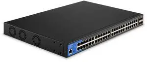 Linksys LGS352MPC 48 Port Gigabit Network PoE+ Switch @ 740W with 4 x 10G Uplink SFP+ Slots - Advanced Security, QoS, Static Routing, VLAN, IGMP Features - Metal Housing, Desktop / Wall Mount