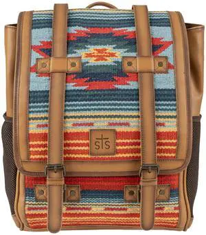 STS Ranchwear Women's Chaynee Valley Serape Knapsack-Leather, Padded Laptop Pocket Backpack with Adjustable Straps, Multi, One Size