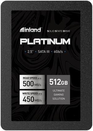 INLAND Platinum 512GB SSD SATA III 6Gb/s 2.5" 7mm TLC 3D NAND Internal Solid State Drive (512GB)