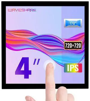 waveshare 4inch HDMI Capacitive Touch IPS LCD Display Compatible with Raspberry Pi 4B/3B+/3A+/2B/B+/A+/Zero/Zero W/WH/Zero 2W CM3+/4 720x720 Resolution Supports Jetson Nano/Windows